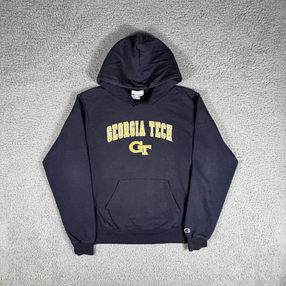 Champion Georgia Tech Yellow Jackets Hoodie Size Small Collegiate Sweatshirt